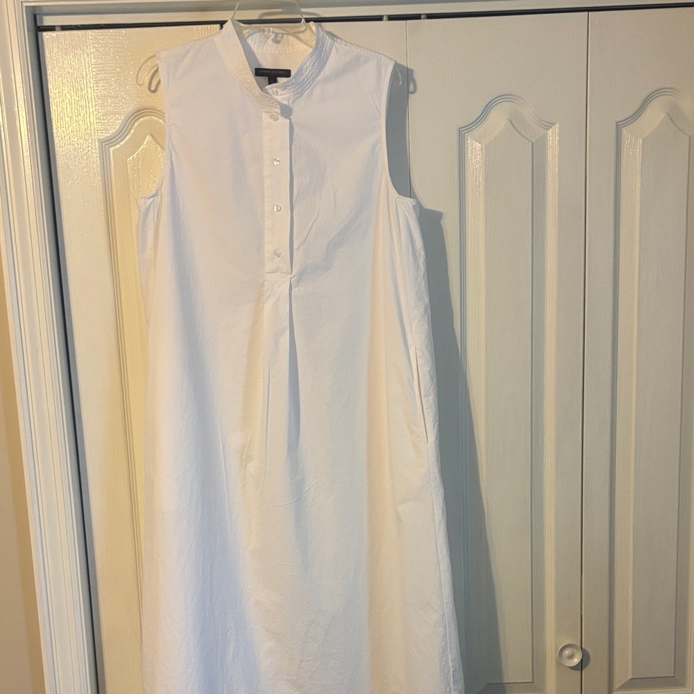 Sleeveless White Banana Republic Cotton Dress